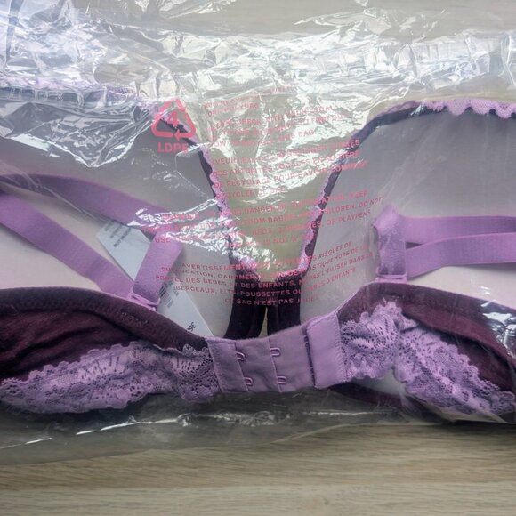 NWT - PINK - Wear Everywhere Push-Up Bra - Heather Burgundy (36DD) - Picture 3 of 4